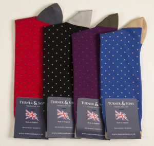 The Erewash polka dot combed cotton socks by Turner and Sons