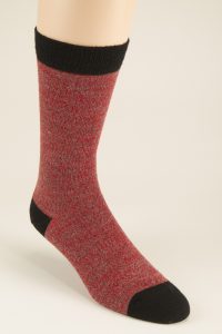 The Derby contrast detail merino sock in Burgundy/Black