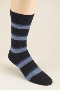 The Matlock contrast marl stripe sock in Black/Mint/Grey