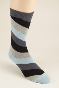 The Twyford combed cotton socks close-up stripe detail