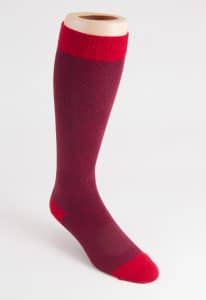 The Alport Long Cotton Sock in Burgundy Marl by Turner and Sons