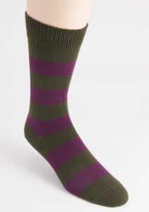 mens two cotton stripe khaki socks