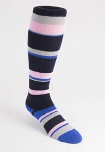 mens striped long cotton socks navy pink