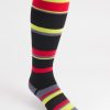mens striped long cotton socks black