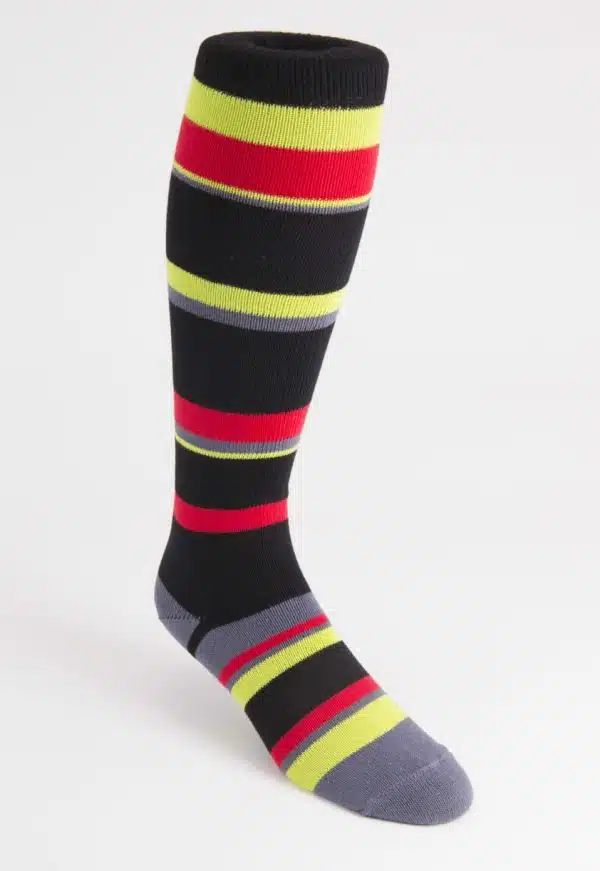 mens striped long cotton socks black