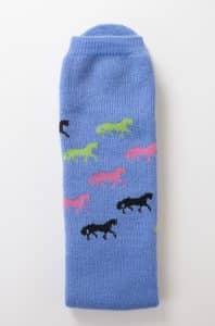 Fun Horse Silhouette Tube Sock in Sky Blue reverse view